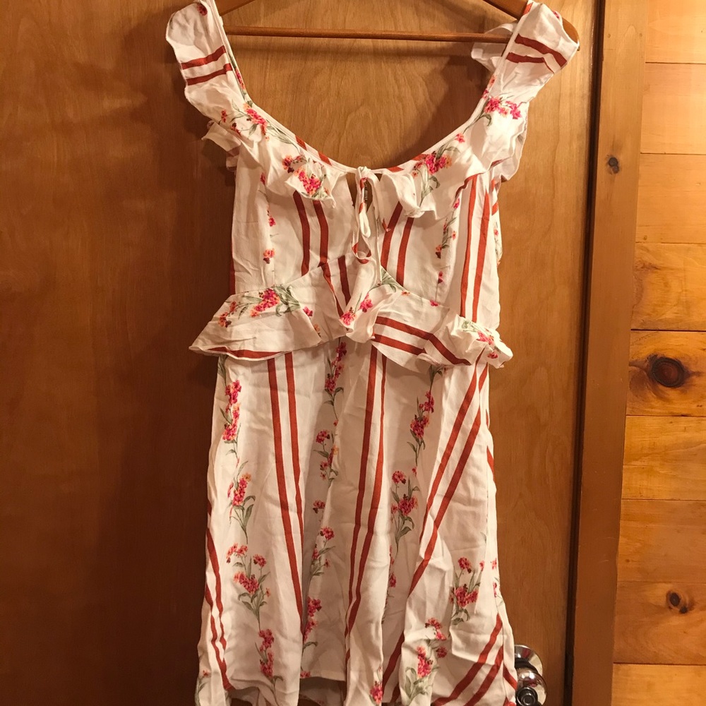 Forever 21 White Floral Short Dress - Size Large